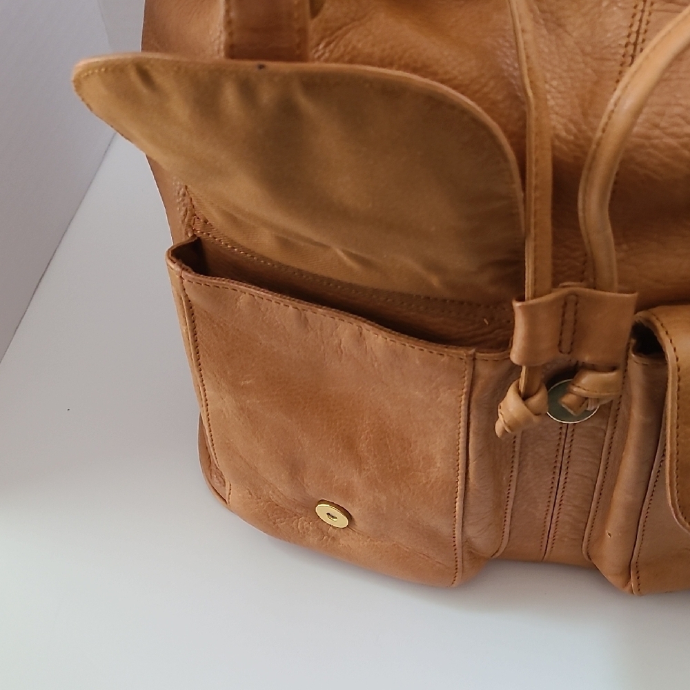 Tan Leather Backpack by Boulder Ridge - Picture 4 of 7
